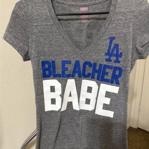 PINK Dodgers Victoria's Secret Gray Tee with Pink Print